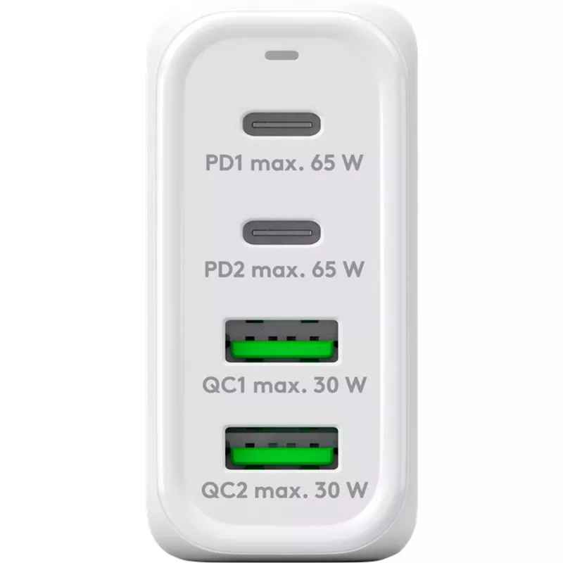 Goobay 64818 Įkroviklis mobiliesiems įrenginiams Ausinėms - Nešiojamajam kompiuteriui - Išmaniajam telefonui Balta AC Greitasis įkrovimas Patalpose (64818)