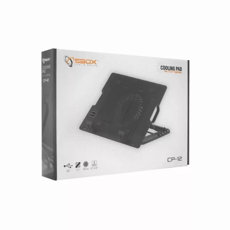 Sbox CP-12 nešiojamojo kompiuterio aušinimo padėklas iki 17,3 col.