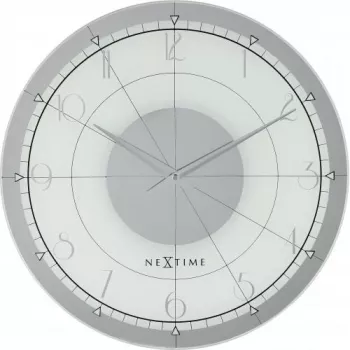 NeXtime klok 8125 Fancy Round, Ø43 cm, Sieninis, Balta/Sidabrinė