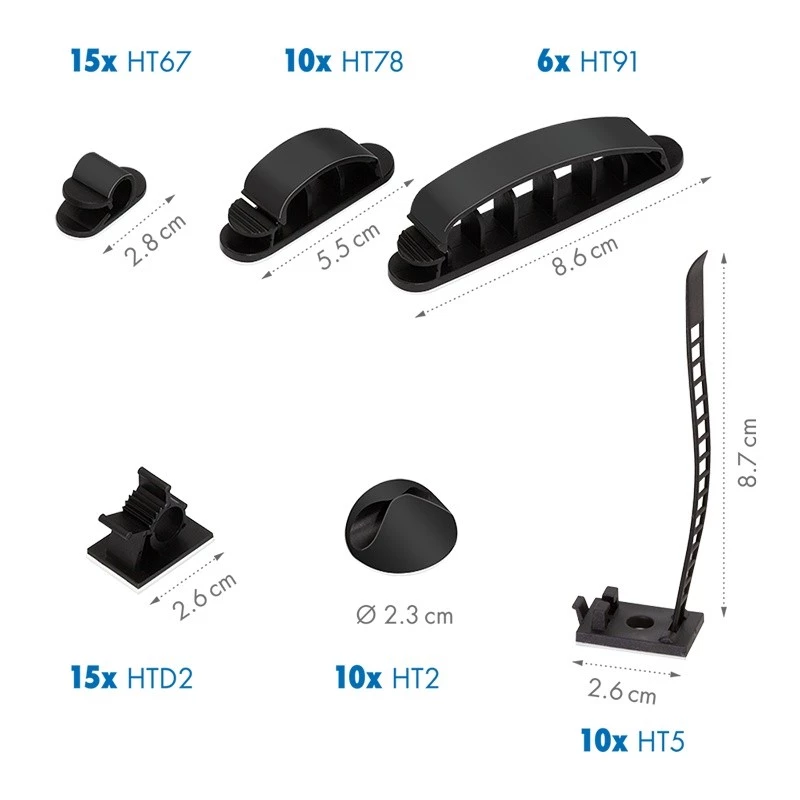 „LogiLink“ kabelių tvarkymo rinkinys 128 vnt.