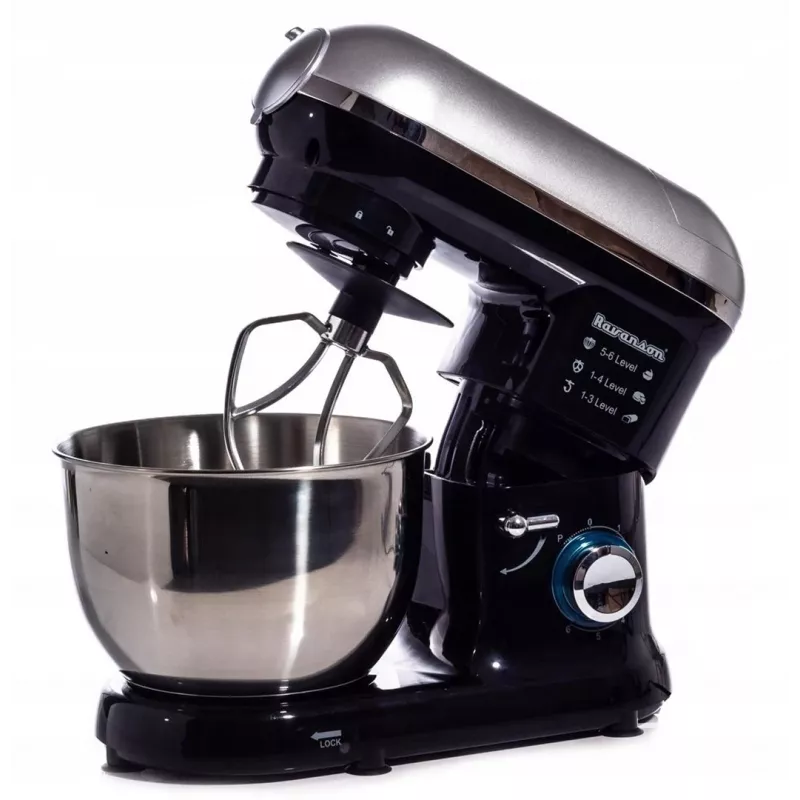 Planetarinė mėsmalė Ravanson RP-1500BS — 1500 W, 4,5 L nerūdijančio plieno dubuo, 6 greičiai, pulsas, priedai