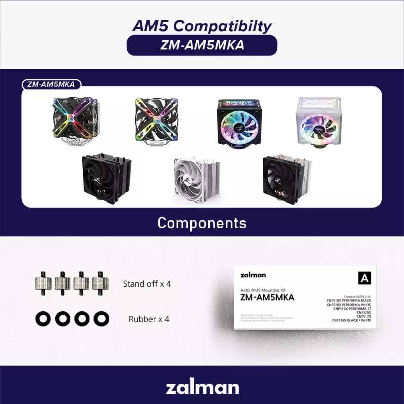 Montavimo rinkinys ZALMAN ZM-AM5MKA AMD procesoriams — lizdo suderinamas priedas