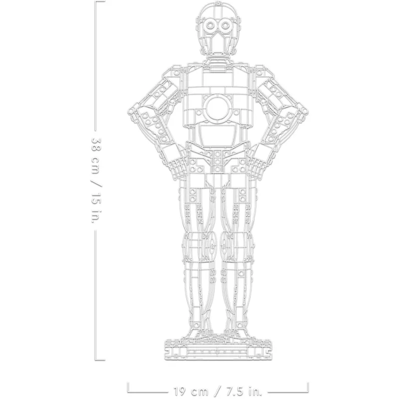 LEGO konstruojama figūrėlė Star Wars C-3PO modelis 75398 — 1 138 detalės, 380 mm aukščio kolekcinis eksponatas
