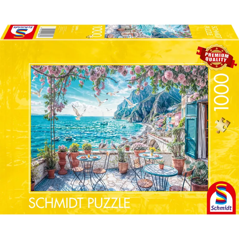 Dėlionė schmidt spiele Terrace by the Sea, 1000 dalių, vaizdinga pajūrio iliustracija