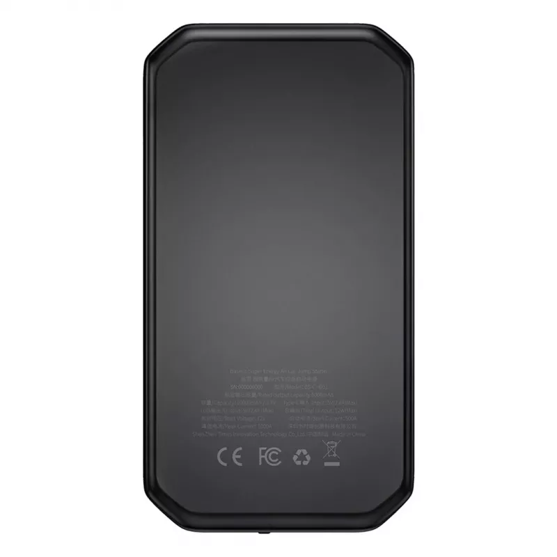 Baseus BS-CH001 - starteris, boosteris 10000 mAh 12V (1000 A / 500 A) + krokodilo spaustukai (juoda)