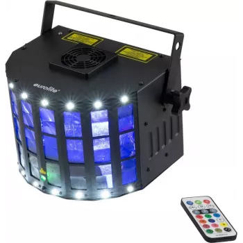 EUROLITE Laser Derby MK2 RGBW 5W — kompaktiškas scenos lazeris su RGBW 5W galia