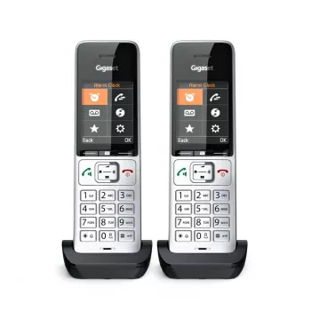 Gigaset COMFORT 500HX duo Analoginis/DECT telefonas su skambučio numerio atpažinimu, juodas, sidabrinis