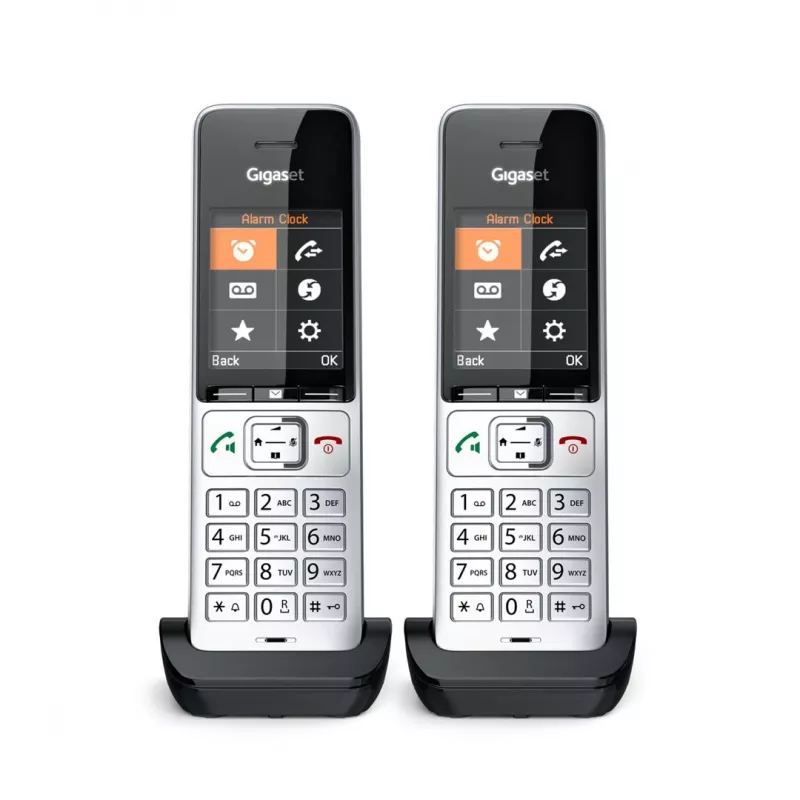 Gigaset COMFORT 500HX duo Analoginis/DECT telefonas su skambučio numerio atpažinimu, juodas, sidabrinis