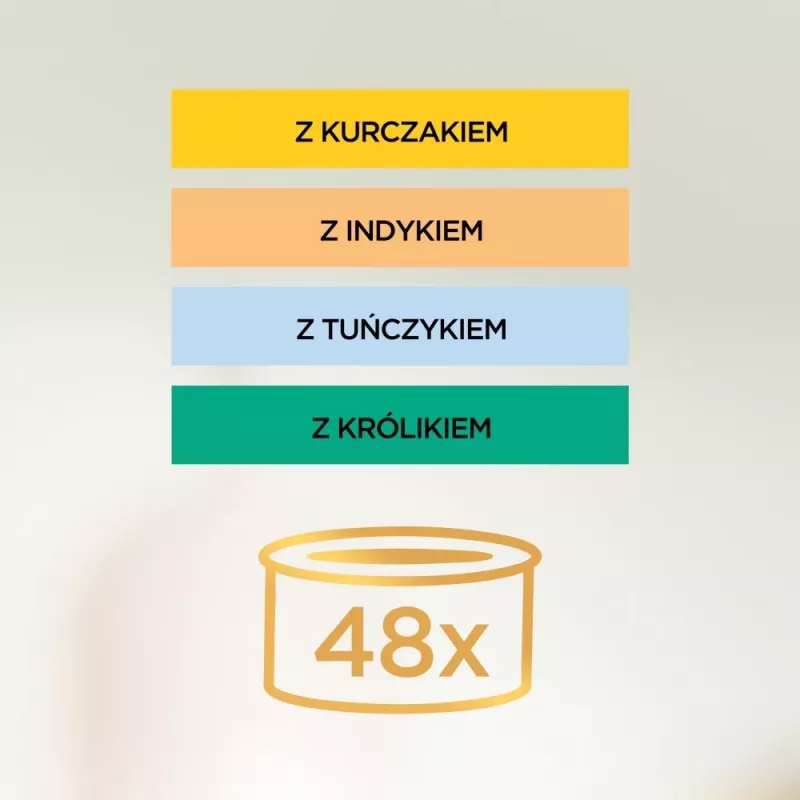 Šlapio kačių maisto multipakas Purina Nestlé Gourmet Gold Mus Mix 48×85 g skardinės asorti skoniais