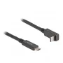 Delock - USB laidas - 24 kontaktų USB-C (kištukas) į 24 kontaktų USB-C (kištukas) kampuotas - USB 3.2 Gen 2 - 3 A - 1,0 m - USB maitinimo tiekimas (60 W), palaiko 4K 144 Hz (3840 x 2160), iki 10 Gbps duomenų perdavimui