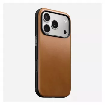 Mobiliojo telefono dėklas Nomad Modern Leather Case skirtas iPhone 17 Pro, 16 cm (6,3 col.), tan, oda ir PC/TPU