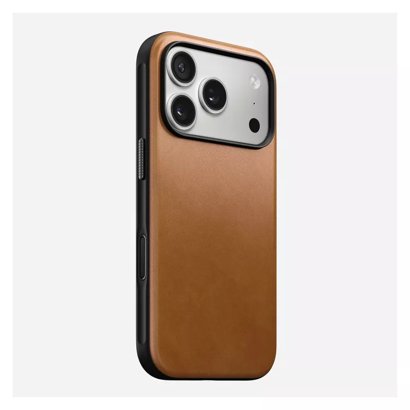 Mobiliojo telefono dėklas Nomad Modern Leather Case skirtas iPhone 17 Pro, 16 cm (6,3 col.), tan, oda ir PC/TPU