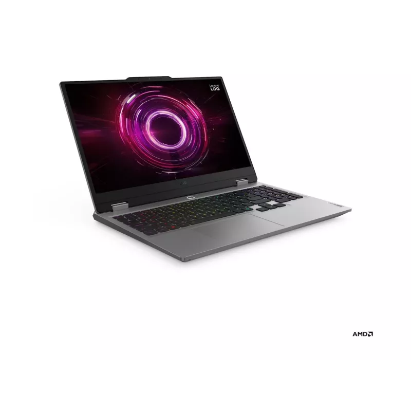 Laptop Lenovo LOQ Ryzen 5, 15,6 colio FHD IPS 144Hz, 16GB RAM, 512GB SSD, NVIDIA RTX 5050 8GB, Windows 11 Home (Luna Grey)