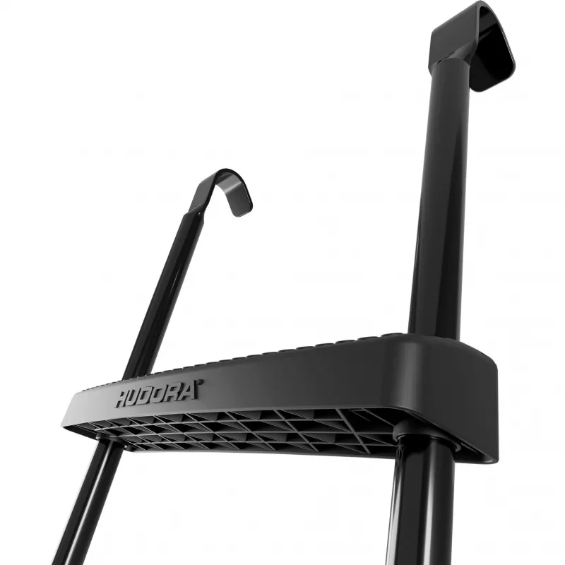 Trampolino kopėčios HUDORA universalios 70–100 cm, juodos, reguliuojamos saugos pakopos