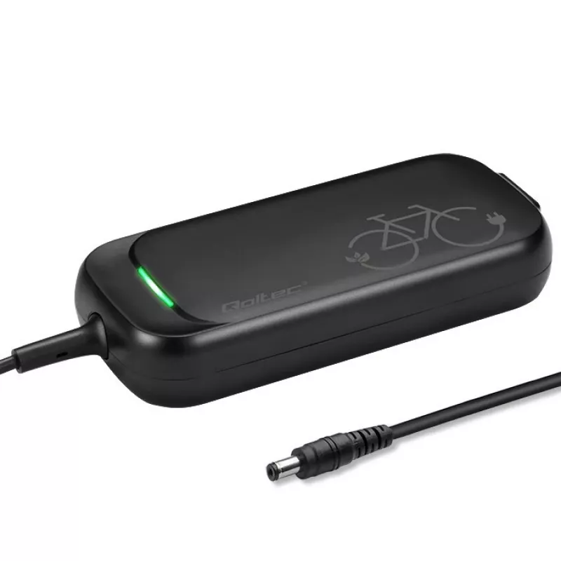Qoltec greitasis įkroviklis 36V elektriniam paspirtukui / dviračiui | 42V | 2A | 5,5*2,5 | vandeniui atsparus + maitinimo laidas