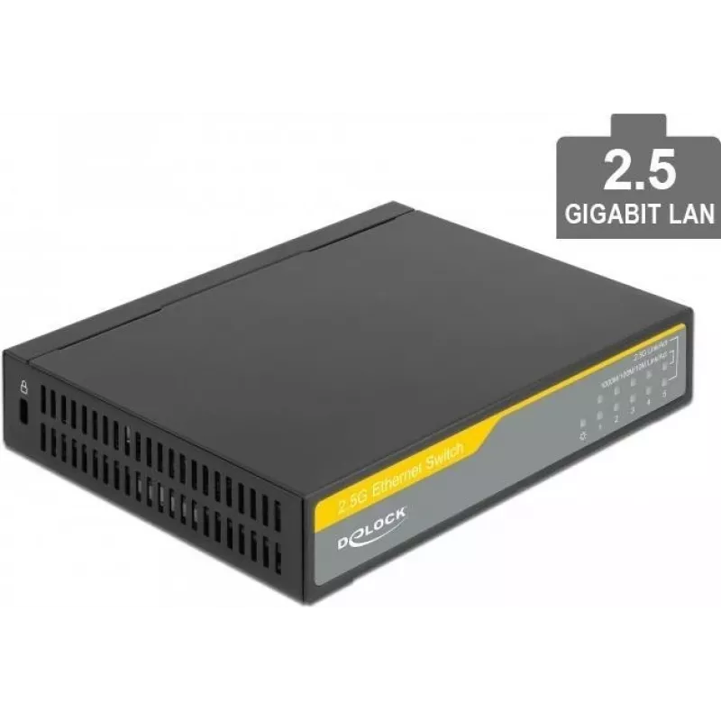 Tinklo komutatorius DeLOCK 87781 2,5G Ethernet juoda