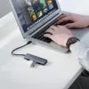 Ugreen Hub 4-in-1 USB-C adapteris į 4× USB 3.0 + USB-C pilkas