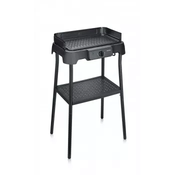 Stalinis elektrinis grilis SEVERIN PG 8596, 2000 W, stačiakampės grotelės, juodas, sukamoji rankenėlė