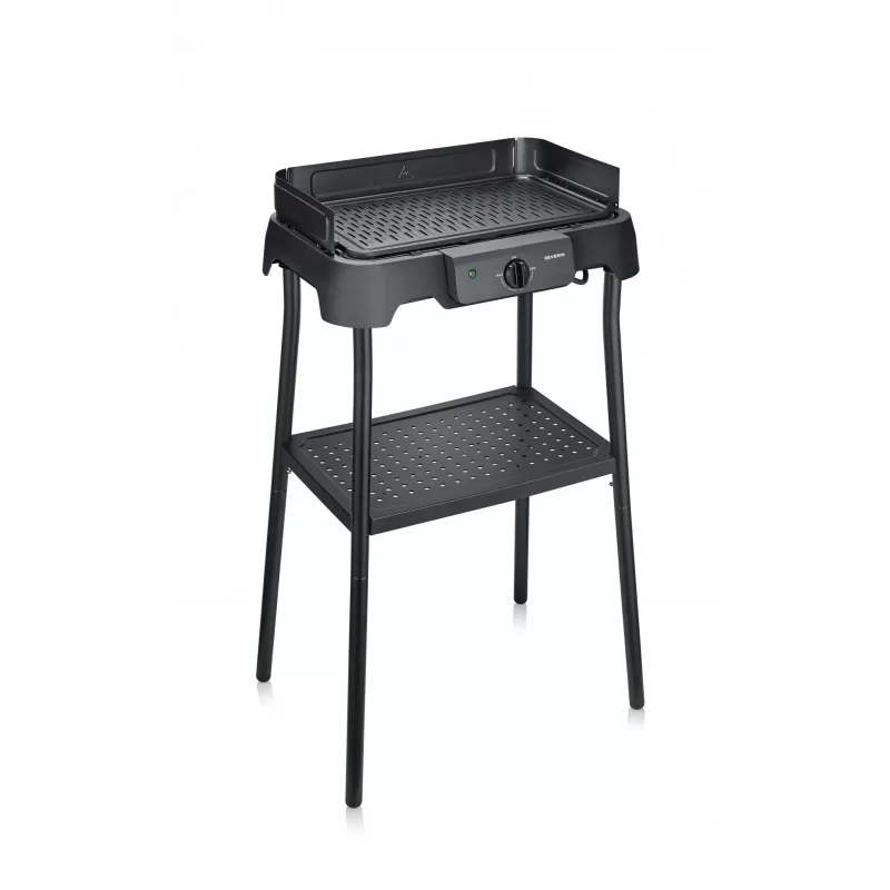 Stalinis elektrinis grilis SEVERIN PG 8596, 2000 W, stačiakampės grotelės, juodas, sukamoji rankenėlė
