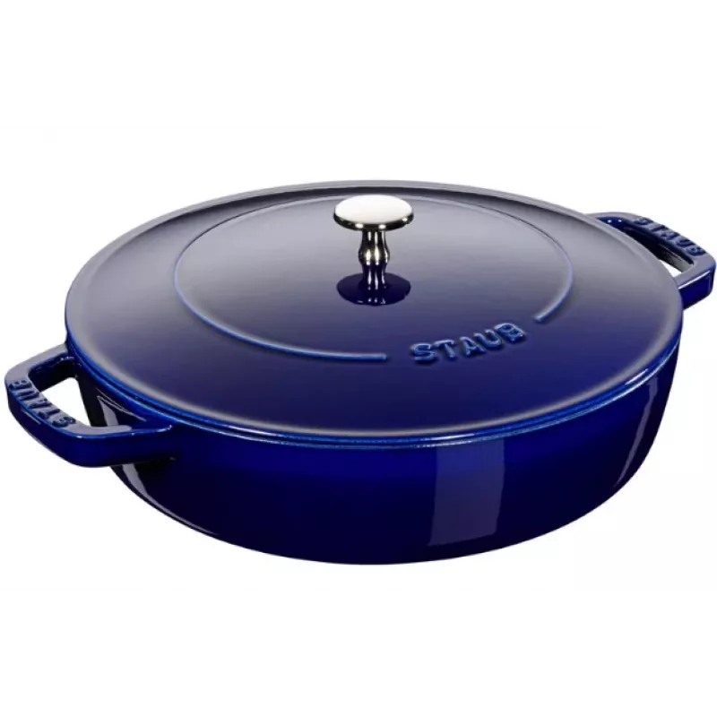 Puodas Staub Chistera 28 cm ketaus tamsiai mėlynas