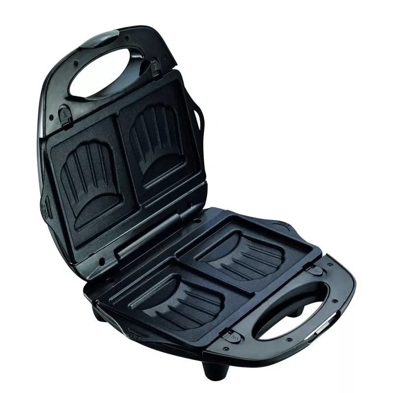 Sumuštinių keptuvas Tefal Break Time SW6148 — 2 sumuštiniams, nuimamos nepridegančios plokštės, laido laikymas, juoda/pilka