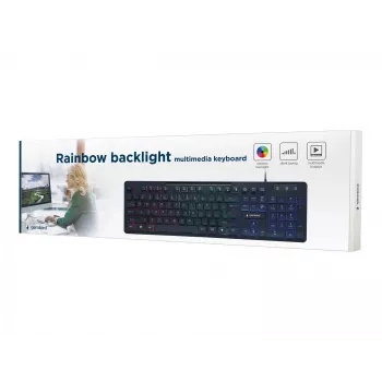 KLAVIATŪRA MULTIMEDIJOS USB ENG/JUODA KB-UML-02 GEMBIRD