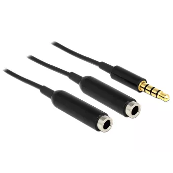 Garso kabelis DeLOCK 65575 0.25m 3.5mm 2 x 3.5mm juodas