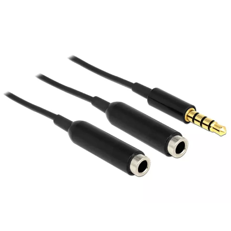 Garso kabelis DeLOCK 65575 0.25m 3.5mm 2 x 3.5mm juodas