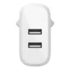 Belkin BOOST CHARGE - Maitinimo šaltinis - 24 W - QC 3.0 - 2 išvesties prievadai (USB) - Baltas (WCB002VFWH)