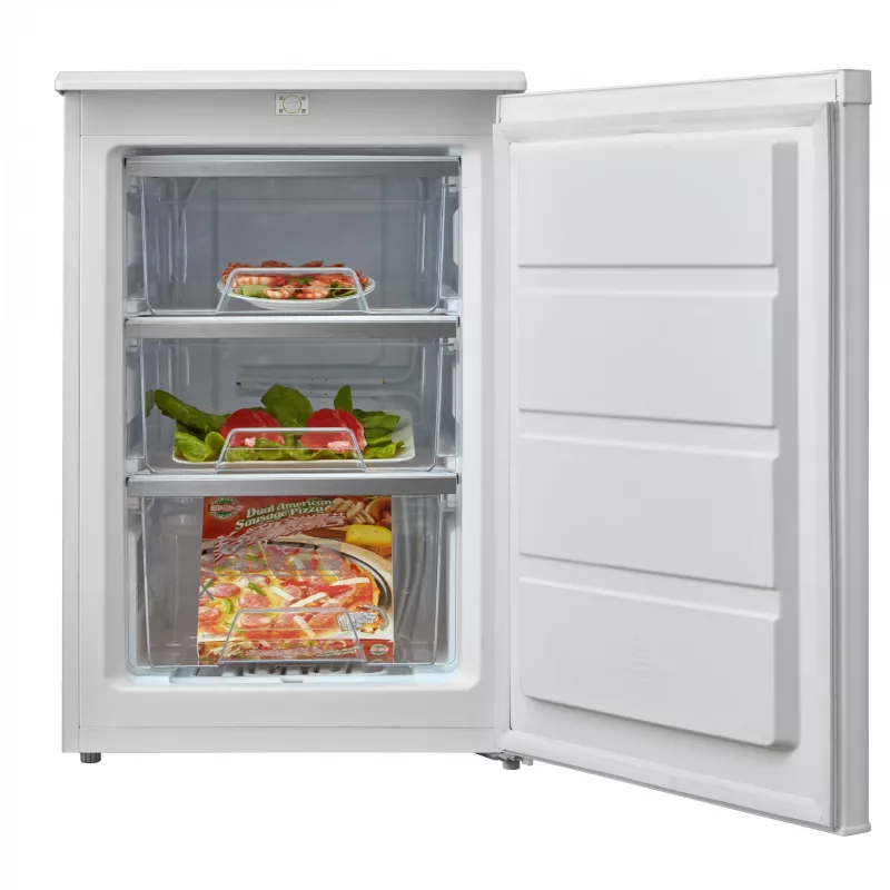 “Midea” šaldiklis | MDRD129FZE01 | E energijos vartojimo efektyvumo klasė | Stacionarus | Laisvai pastatomas | Aukštis 84,5 cm | Bendra grynoji talpa 86 l | Balta