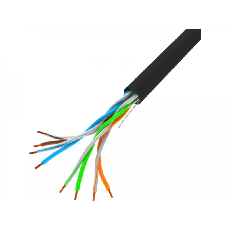 LANBERG tinklo kabelis U/UTP Cat5e LCU5-10CC-0305-BK 305 m, 24 AWG CCA, 5 mm, PVC apvalkalas, juodas