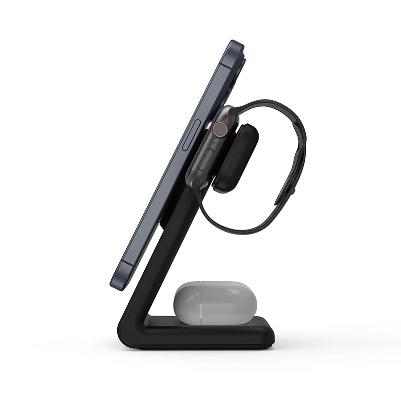 Vidinis įkroviklis Crong CRG-MSPS-BLK išmaniajam laikrodžiui, juodas, Lightning USB belaidis