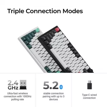 Mechaninė klaviatūra Keychron Q6 HE QMK su Gateron Double‑Rail magnetiniais stabilizatoriais