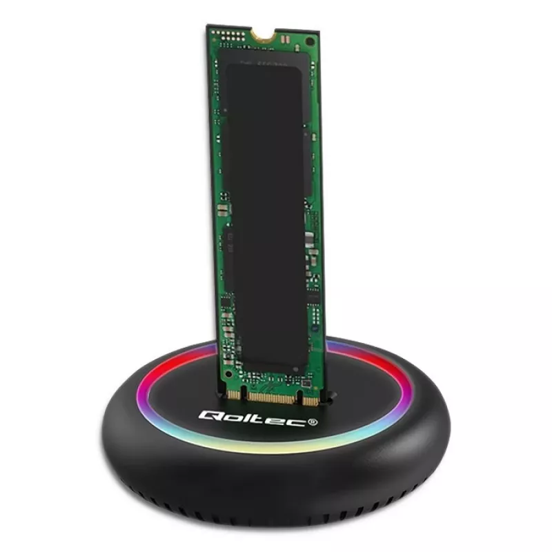 Qoltec 52275 M.2 SSD diskų prijungimo stotelė, SATA/NVMe, USB-C