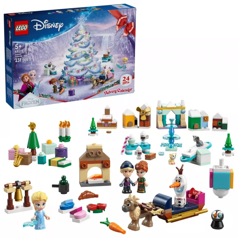 Konstruktorius LEGO Disney Frozen Advento kalendorius 2025 rinkinys 43273 — 231 detalė, 4 minifigūrėlės, amžius 5+