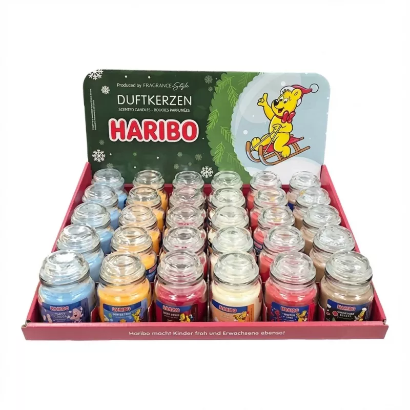 Demonstracinis stovas Haribo A2173 30 x 85 g pakuotėms — prekystalio reklaminis ekranas