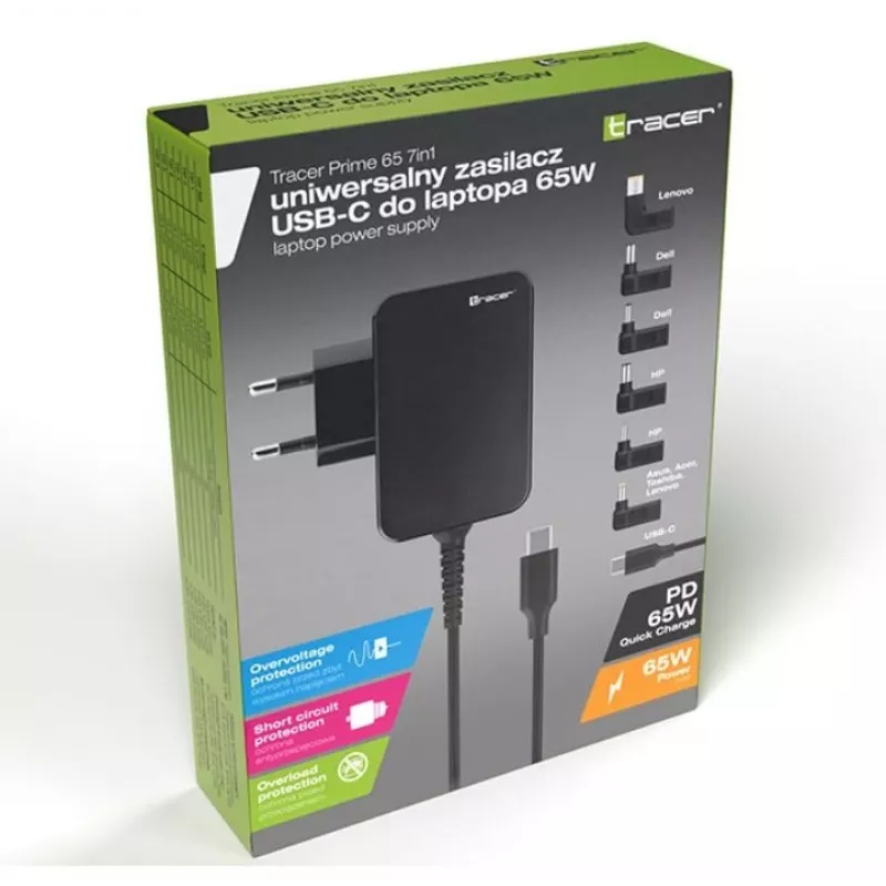 Maitinimo adapteris, skirtas Notebook Prime 65W universalus 7w1