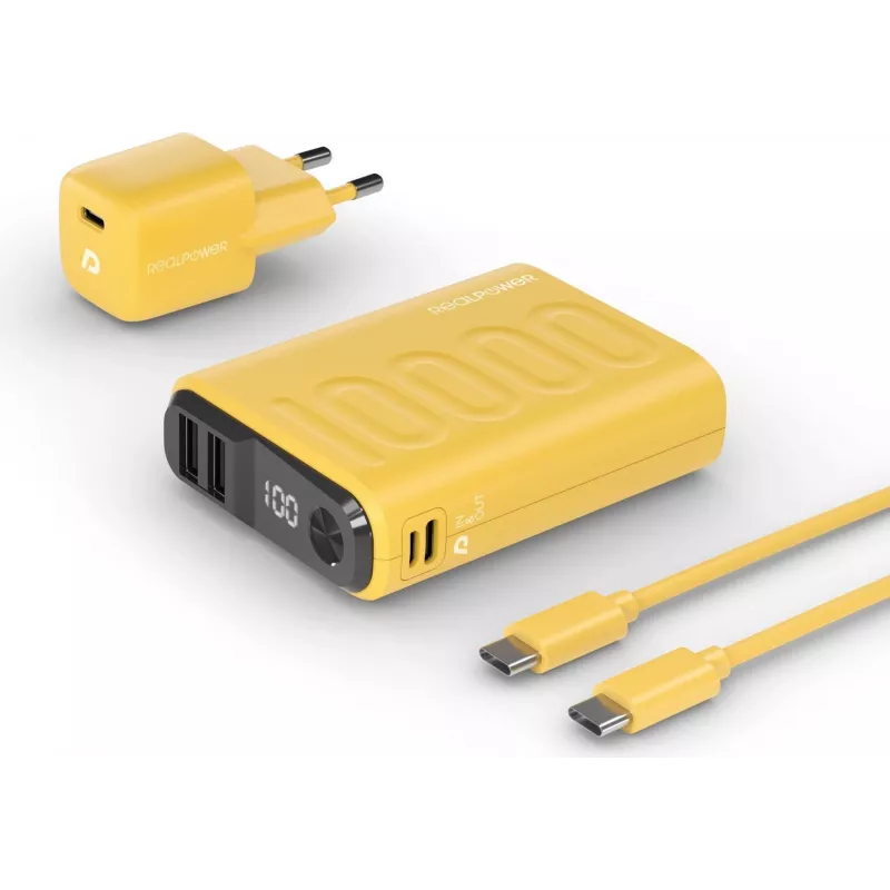 RealPower PB-10000 Lithium Polymer (LiPo) 10000 mAh Geltona (390659)
