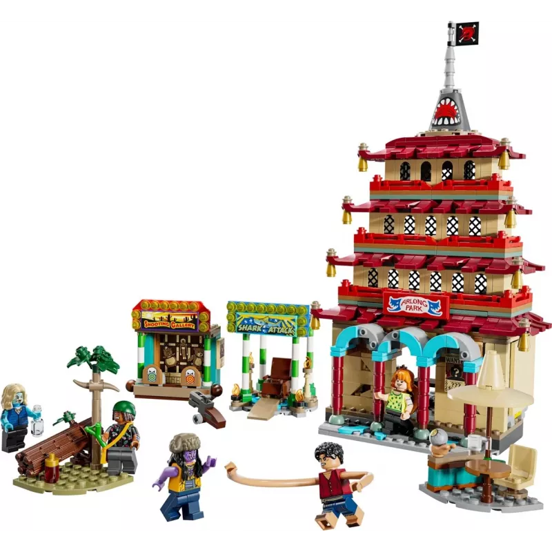 LEGO rinkinys One Piece Arlong Park 75638 — 926 vnt., 5 minifigūrėlės, rekomenduojamas amžius 9+, detali scena