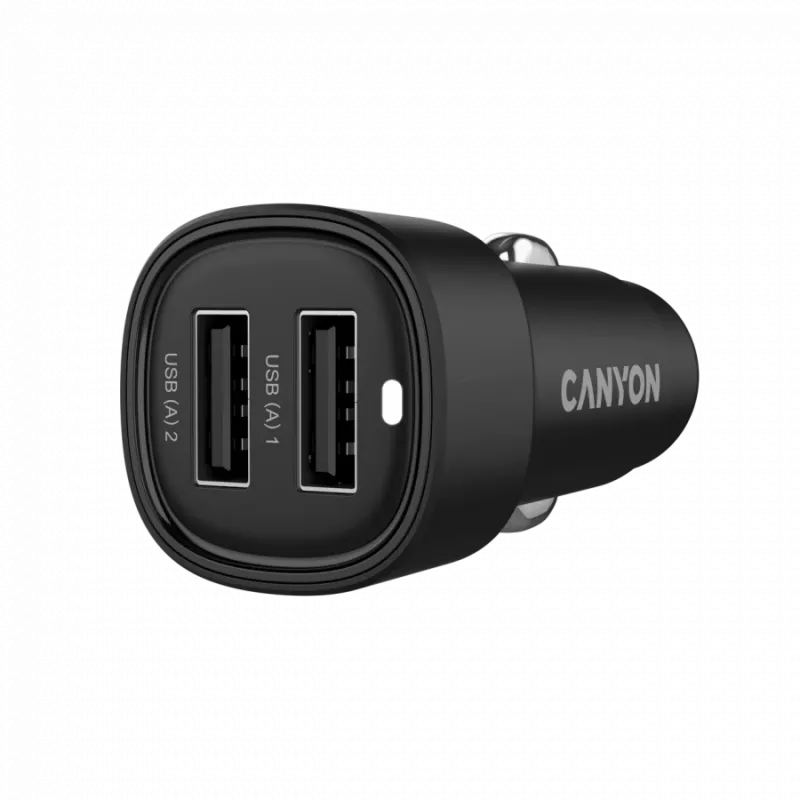 CANYON automobilinis kroviklis OnDrive 24 24W 2xUSB-A juodas