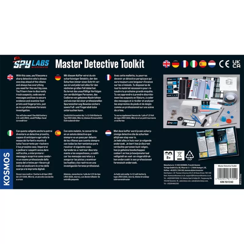 Spy Labs Incorporated meistriško detektyvo rinkinys V1, Detektiv-Sets tarptautinė versija