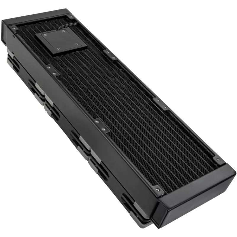 Radiatorius SidabrinėSTONE SST-XE360PDD 360mm vandens aušinimas, juoda/sidabrinė