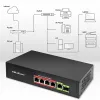 Ethernet PoE komutatorius QOLTEC 52296 — 4x RJ45 PoE prievadai, 1x RJ45 aukštyninė jungtis