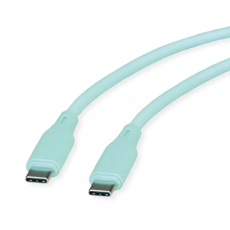 ROLINE USB 2.0 laidas C-C ST/ST silikoninis 60W 1m žalias - Laidas - Skaitmeninis/Duomenų (11.02.9125)