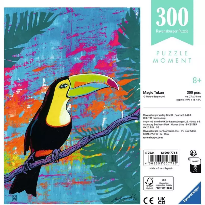Dėlionė Ravensburger Puzzle Moment — Magic Toucan, 300 dalių, suaugusiems / pažengusiems