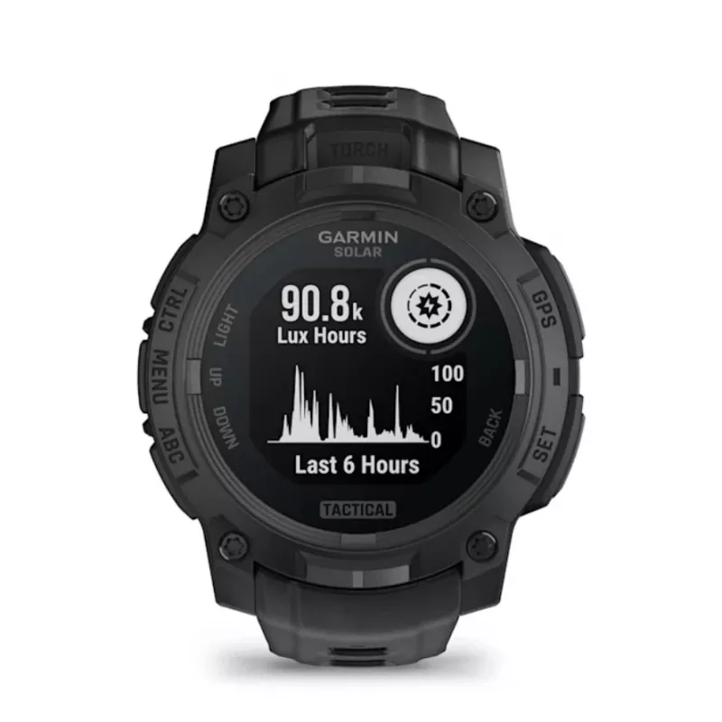 Išmanusis laikrodis GARMIN Instinct 3 45mm Solar Tactical Edition Juoda — 45 mm, saulės energijos įkrovimas, GPS, širdies ritmo monitorius