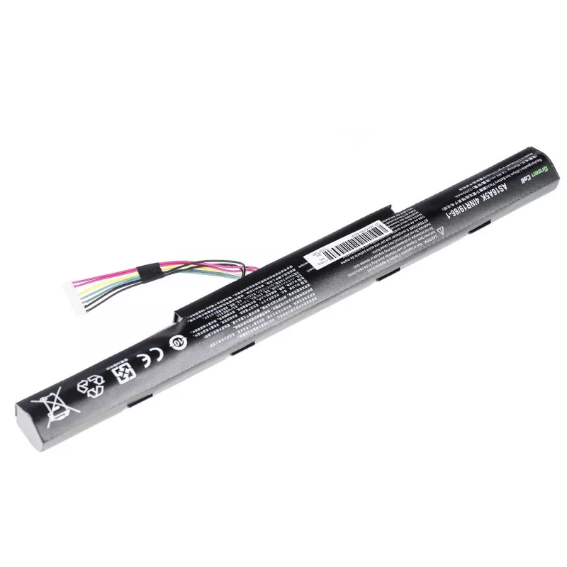 Baterija Green Cell AC51, skirta Acer Aspire E15/E17 — Li-Ion 14,8 V 2200 mAh 4 celių, juoda
