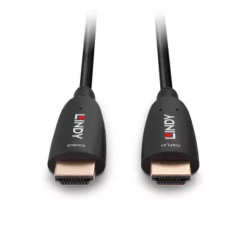 Lindy 10 m šviesolaidinis hibridinis HDMI 8K60 laidas, 10 m, HDMI A tipo (standartinis), HDMI A tipo (standartinis), 48 Gbit/s, juodas
