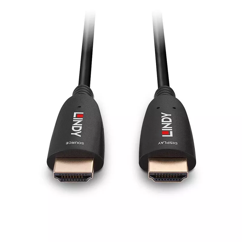 Lindy 10 m šviesolaidinis hibridinis HDMI 8K60 laidas, 10 m, HDMI A tipo (standartinis), HDMI A tipo (standartinis), 48 Gbit/s, juodas