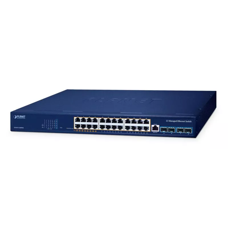 Valdomas komutatorius PLANET GS-6311-24HP4X L3 Gigabit Ethernet 24 prievadai PoE